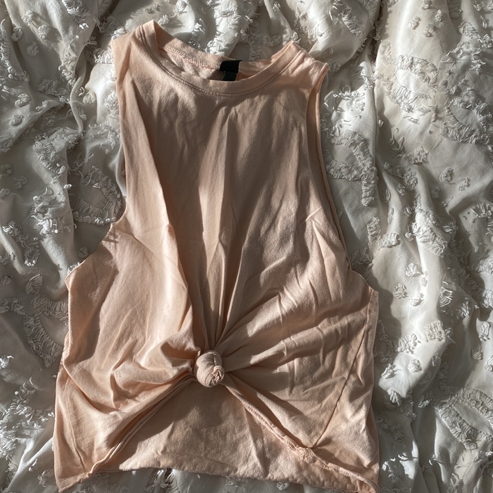 Light Peach Knotted Crop Top